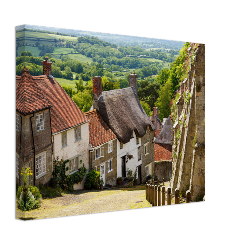 Gold Hill Shaftsbury Dorset (Hovis Hill) Photo Print - Canvas - Framed Photo Print - Hampshire Prints