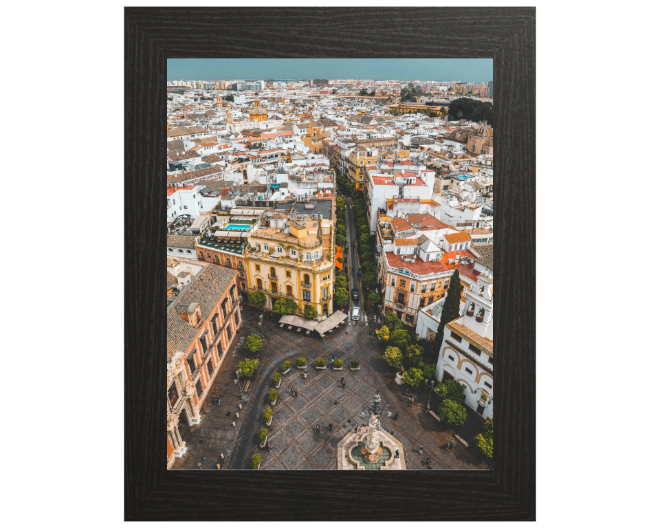 Streets of Madrid Spain from above Photo Print - Canvas - Framed Photo Print - Hampshire Prints