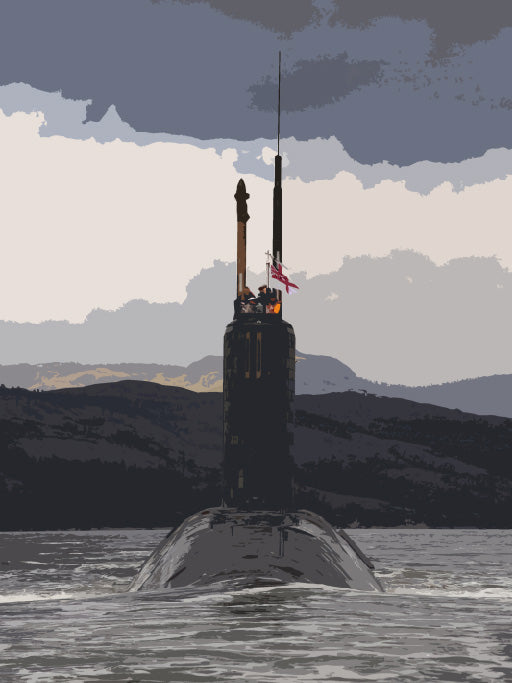 HMS Triumph Submarine artwork Print - Canvas - Framed Print - Hampshire Prints