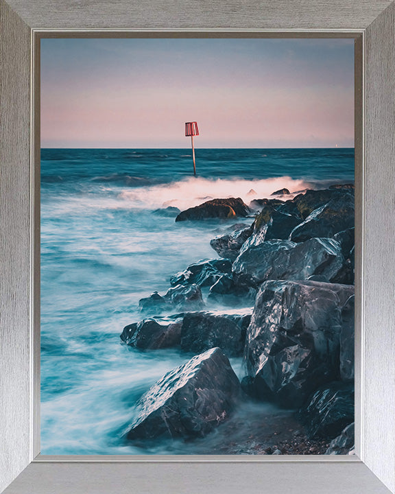 Rocky Sunset at Hayling Island beach Hampshire Photo Print - Canvas - Framed Photo Print - Hampshire Prints