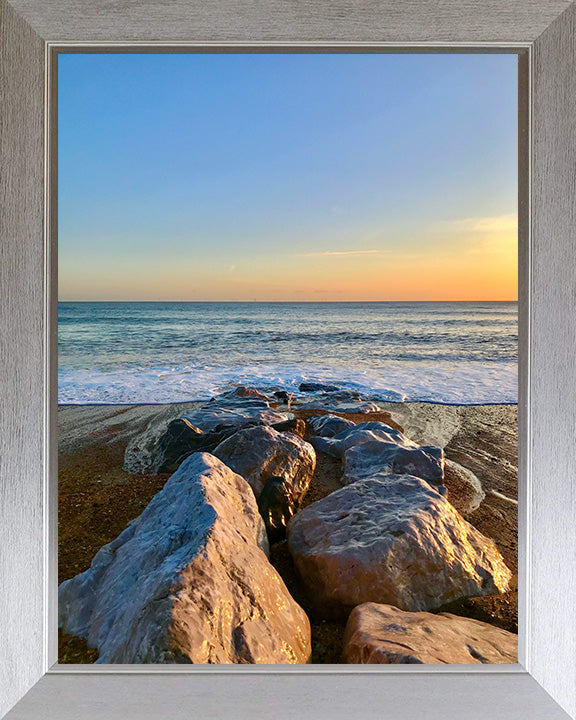 Worthing beach West Sussex at sunset Photo Print - Canvas - Framed Photo Print - Hampshire Prints