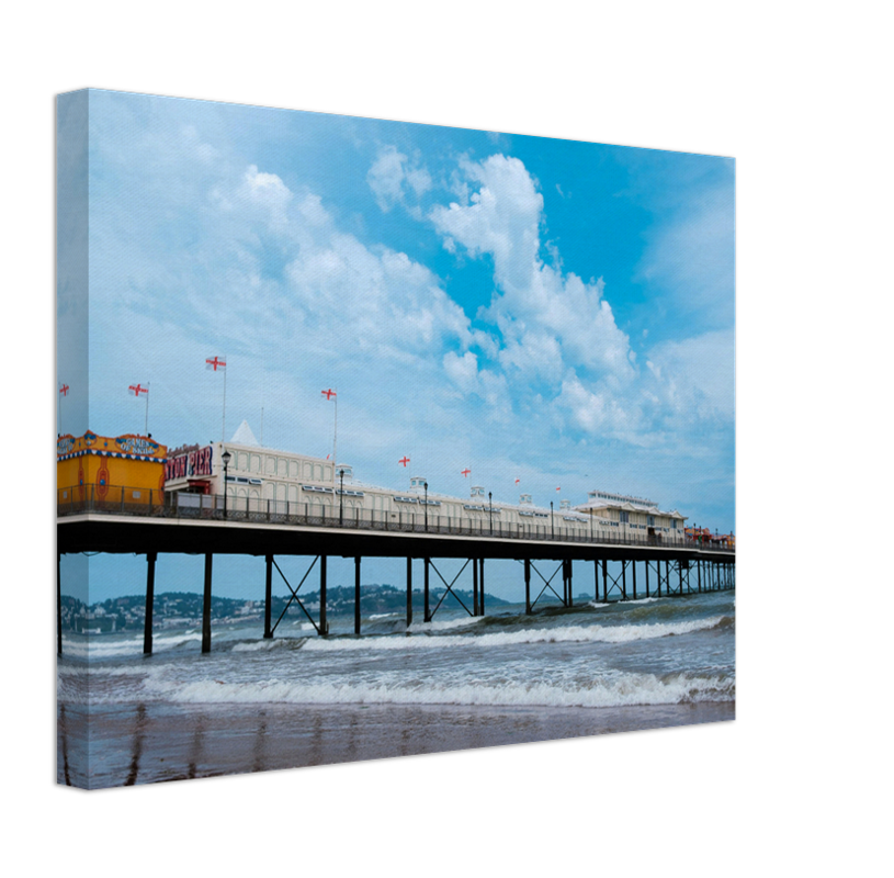 Paignton Pier Devon in winter Photo Print - Canvas - Framed Photo Print - Hampshire Prints