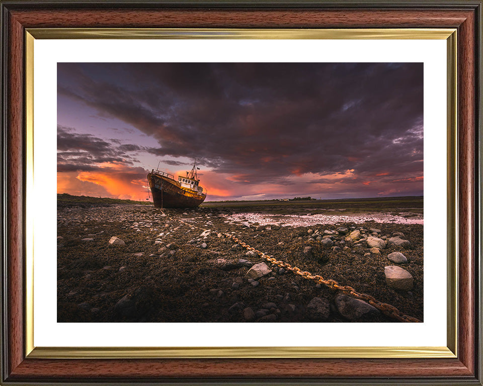 Roa Island Cumbria shipwreck at sunset Photo Print - Canvas - Framed Photo Print - Hampshire Prints