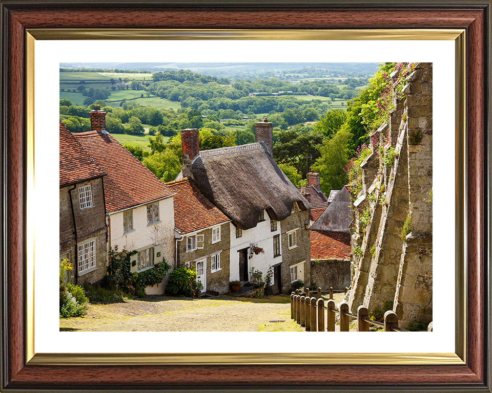 Gold Hill Shaftsbury Dorset (Hovis Hill) Photo Print - Canvas - Framed Photo Print - Hampshire Prints