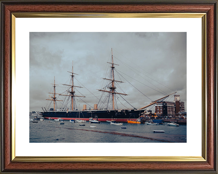 HMS Warrior at the Hard Portsmouth in a vintage style Photo Print or Framed Print - Hampshire Prints