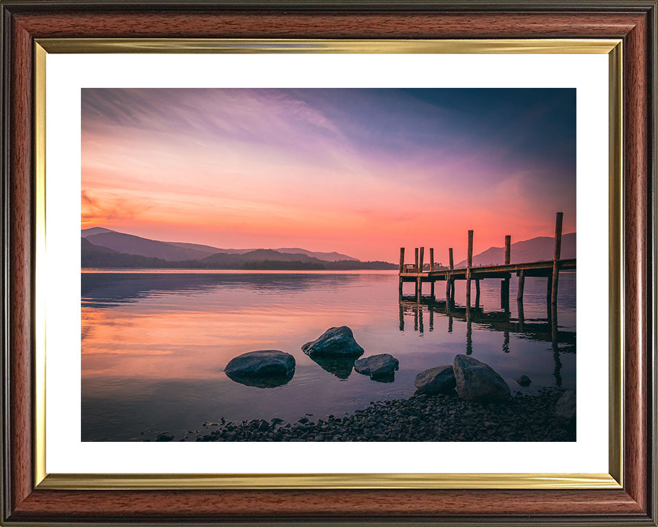 Derwentwater the Lake District Cumbria at sunset Photo Print - Canvas - Framed Photo Print - Hampshire Prints