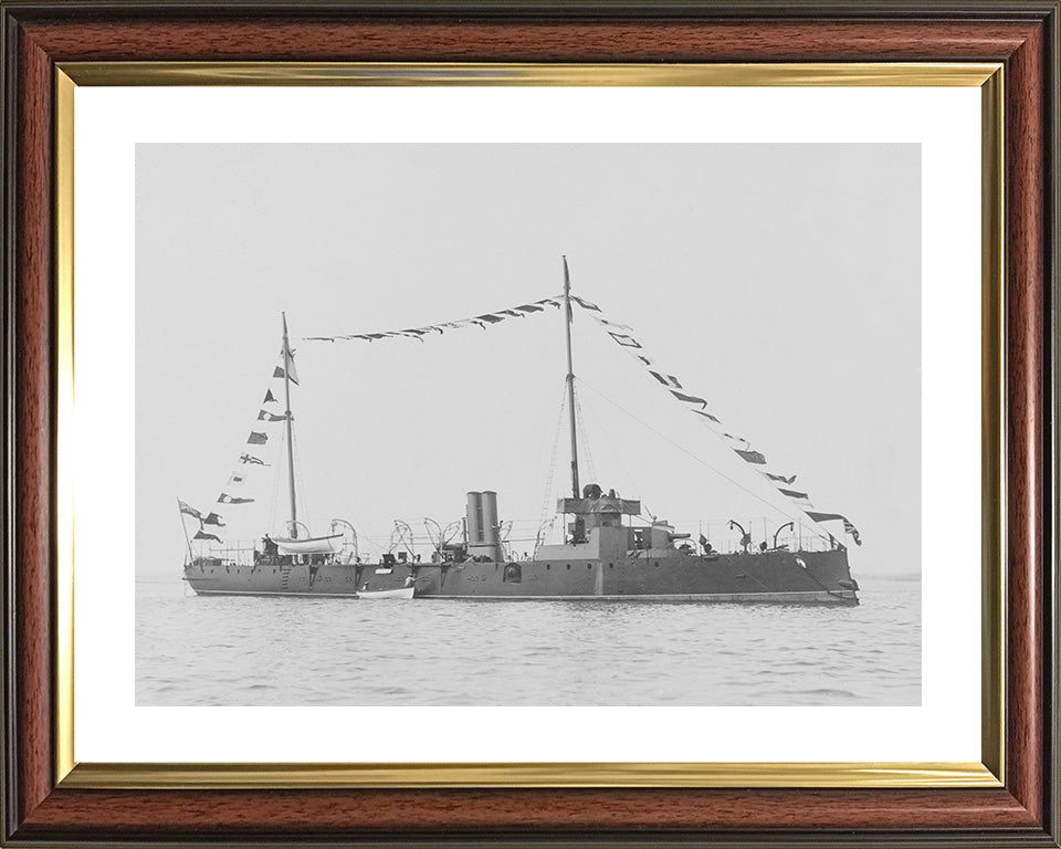 HMS Spider (1887) Royal Navy Grasshopper class torpedo boat Photo Print or Framed Print - Hampshire Prints