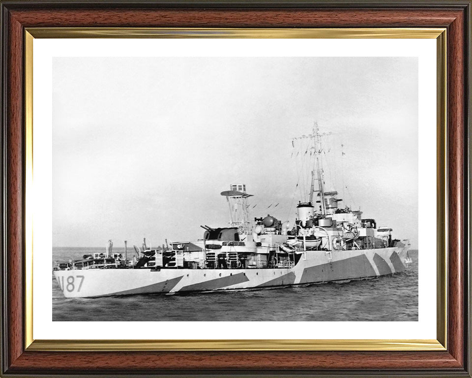 HMS Kite U87 Royal Navy Modified Black Swan Class sloop Photo Print or Framed Print - Hampshire Prints