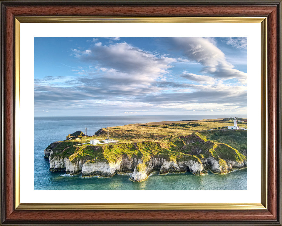 Flamborough Head Lighthouse Yorkshire from above Photo Print - Canvas - Framed Photo Print - Hampshire Prints