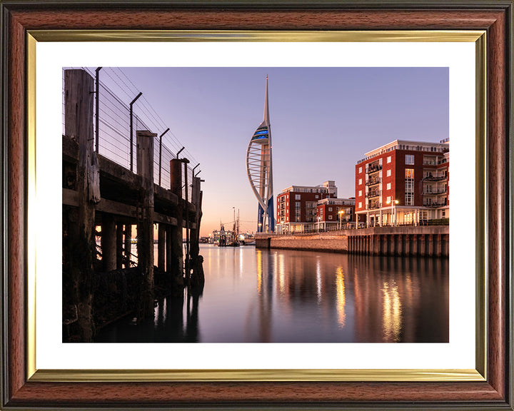 Gunwharf Quays and the Spinnaker tower Portsmouth Hampshire at sunset Photo Print - Canvas - Framed Photo Print - Hampshire Prints