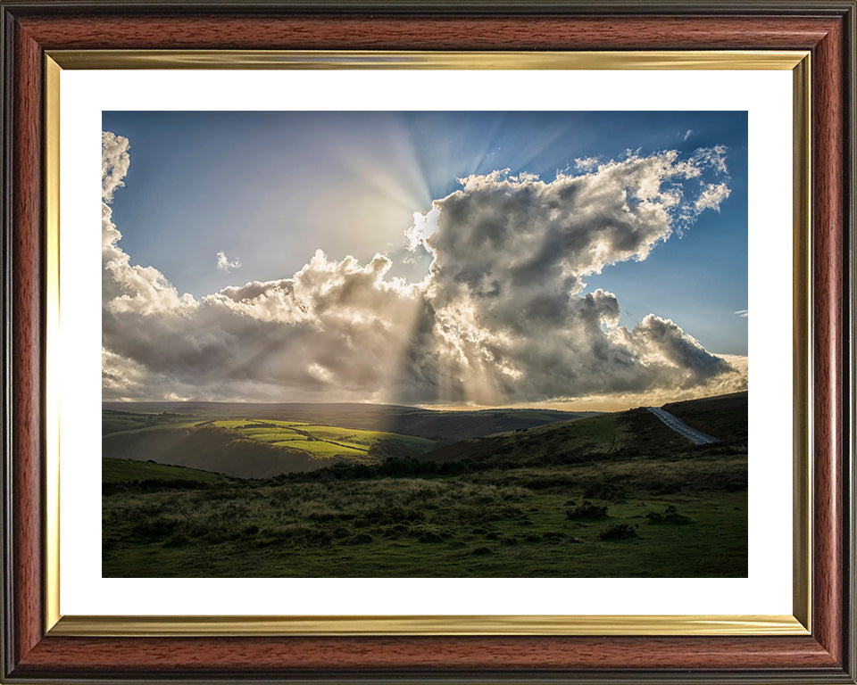 Light rays over Exmoor National Park somerset Photo Print - Canvas - Framed Photo Print - Hampshire Prints