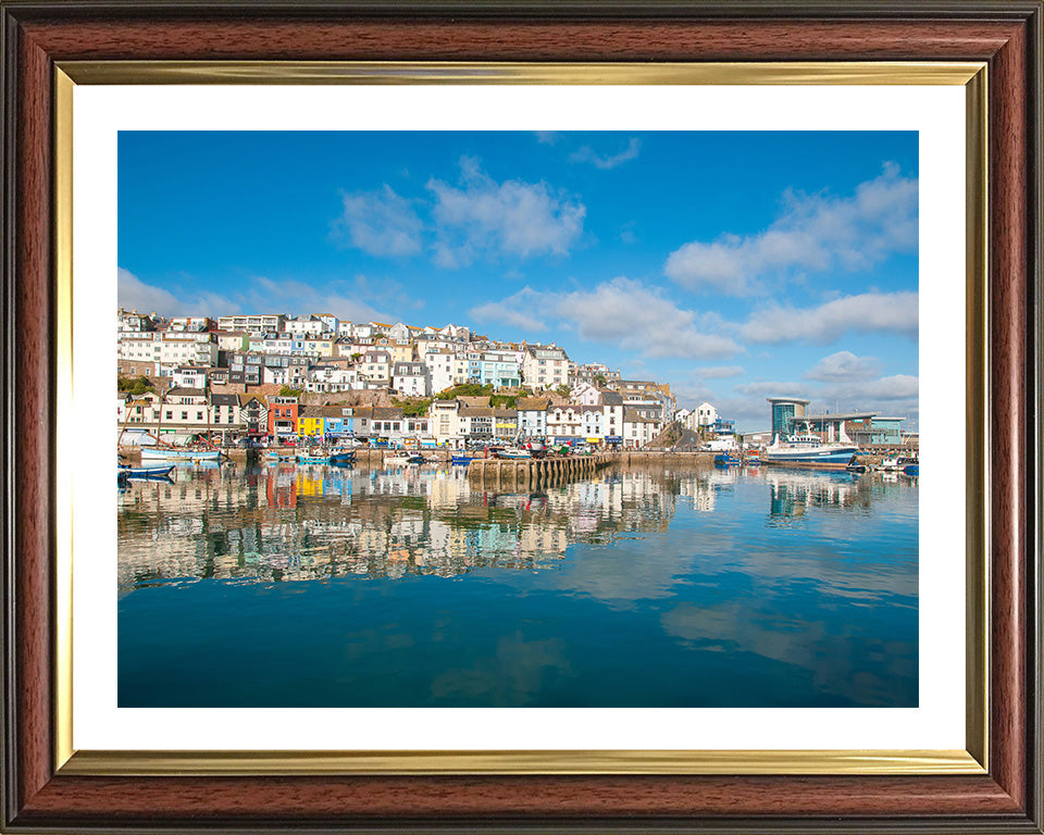 Brixham Harbour Devon reflections Photo Print - Canvas - Framed Photo Print - Hampshire Prints