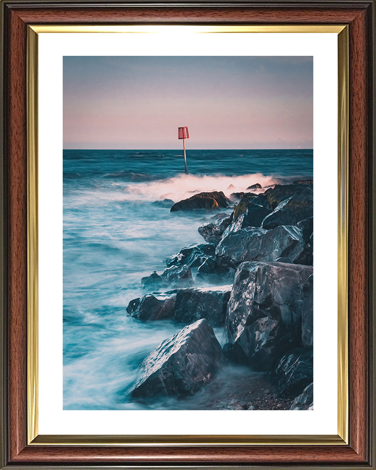 Rocky Sunset at Hayling Island beach Hampshire Photo Print - Canvas - Framed Photo Print - Hampshire Prints