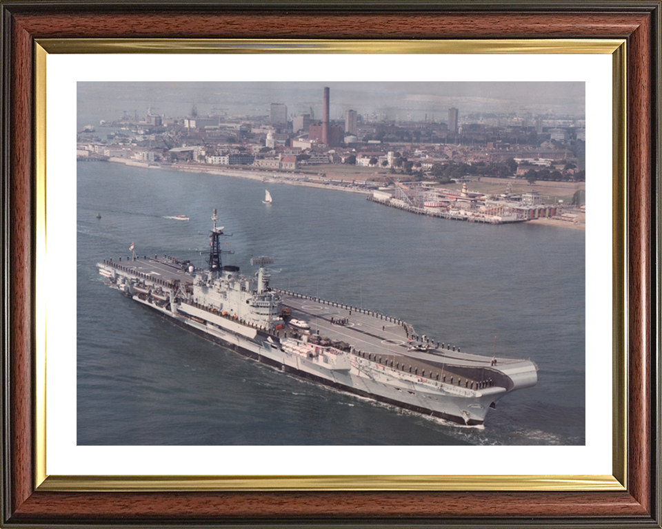 HMS Hermes R12 Royal Navy Centaur class Aircraft carrier Photo Print or Framed Print - Hampshire Prints