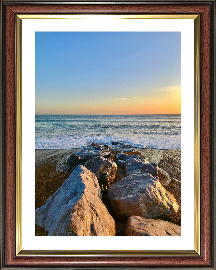 Worthing beach West Sussex at sunset Photo Print - Canvas - Framed Photo Print - Hampshire Prints