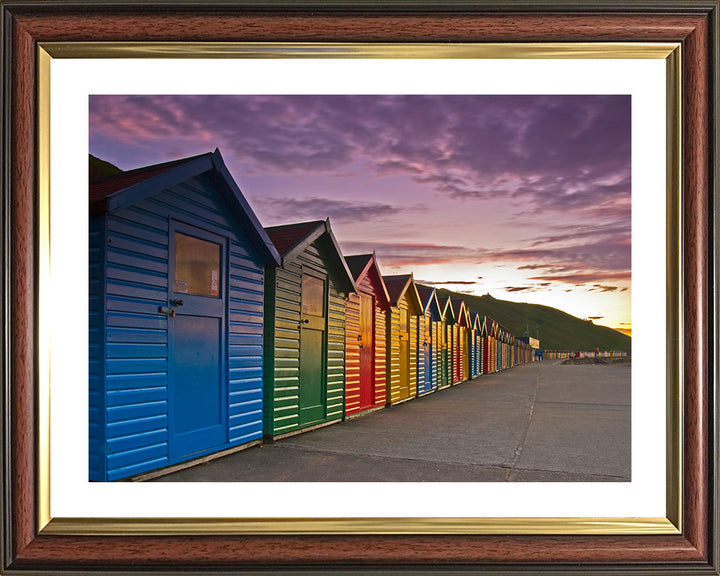 Whitby beach huts Yorkshire at sunset Photo Print - Canvas - Framed Photo Print - Hampshire Prints