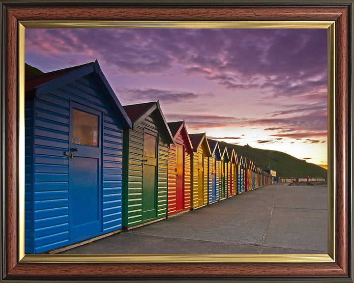 Whitby beach huts Yorkshire at sunset Photo Print - Canvas - Framed Photo Print - Hampshire Prints