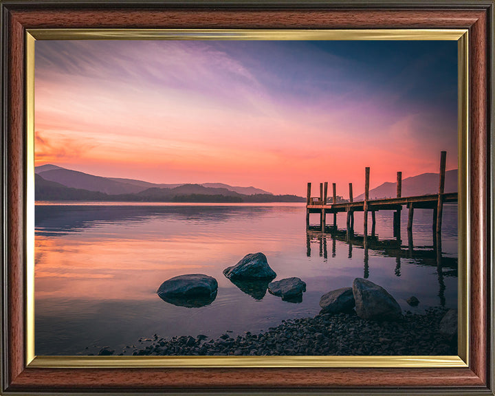 Derwentwater the Lake District Cumbria at sunset Photo Print - Canvas - Framed Photo Print - Hampshire Prints