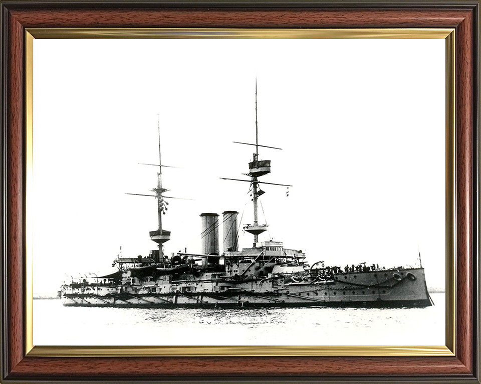 HMS Ocean 1898 Royal Navy pre dreadnought battleship Photo Print or Framed Print - Hampshire Prints