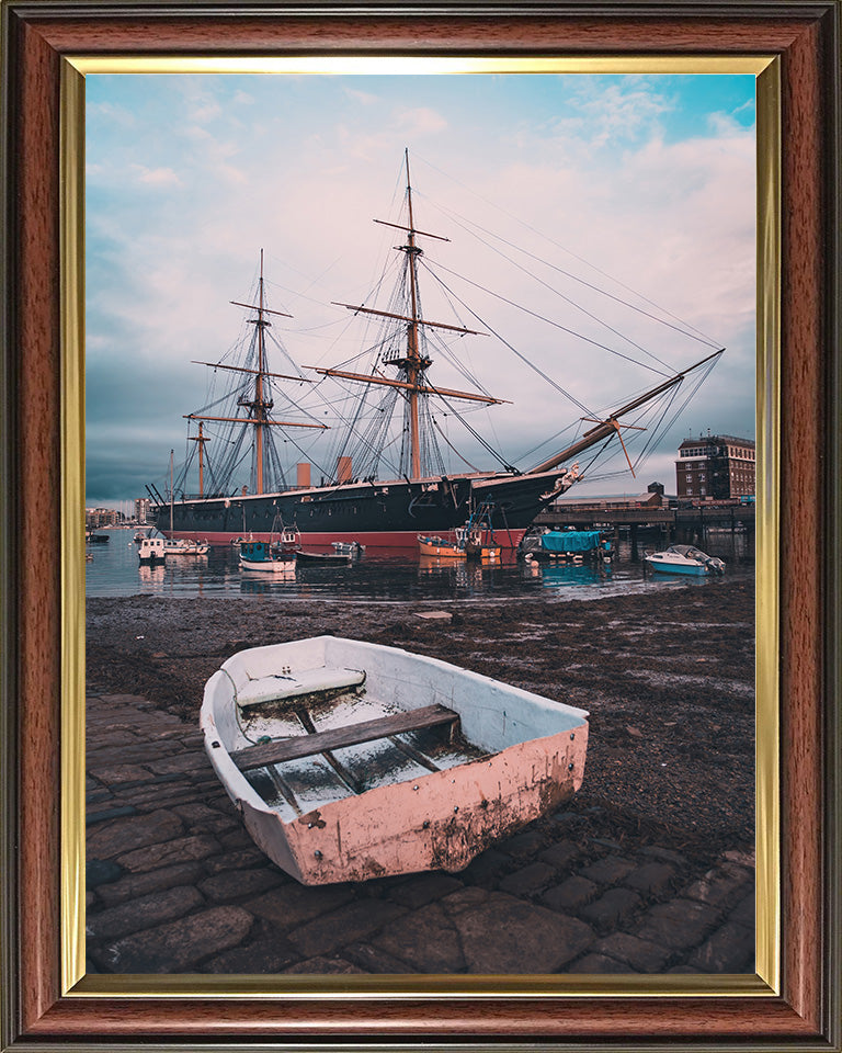 HMS Warrior birthed in Portsmouth Photo Print or Framed Print - Hampshire Prints