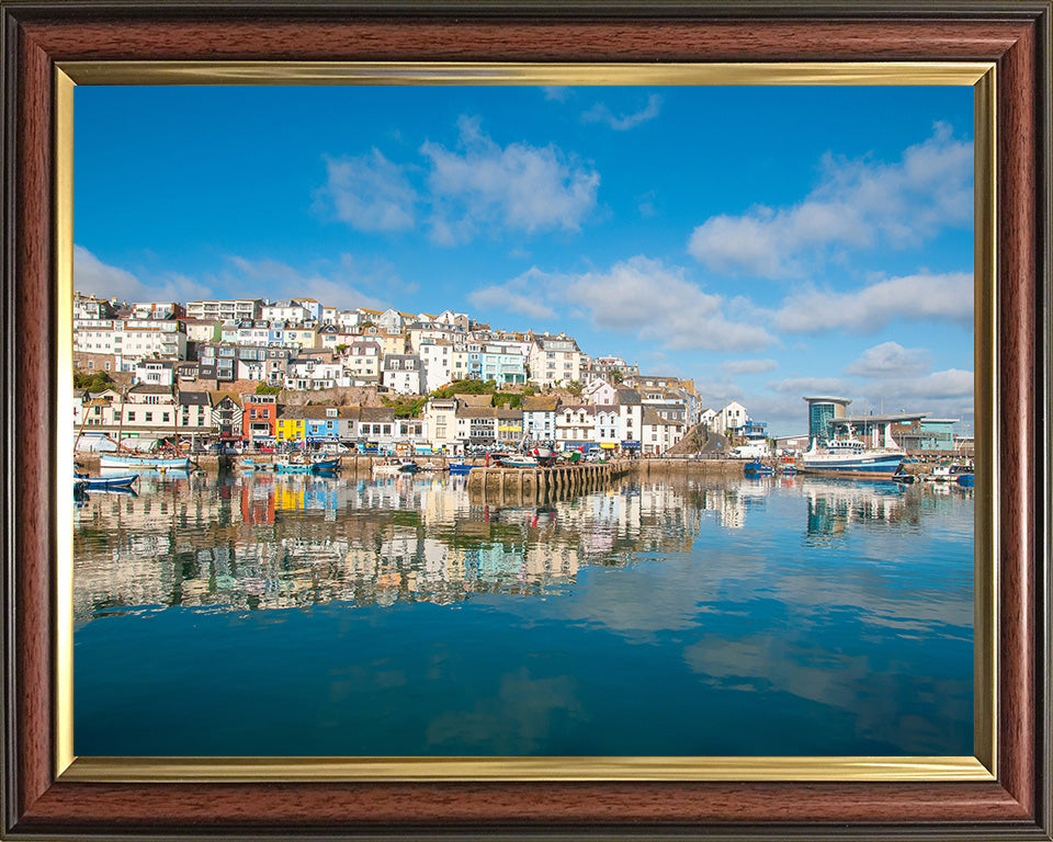 Brixham Harbour Devon reflections Photo Print - Canvas - Framed Photo Print - Hampshire Prints