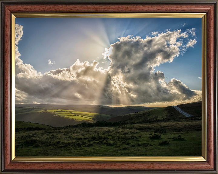 Light rays over Exmoor National Park somerset Photo Print - Canvas - Framed Photo Print - Hampshire Prints