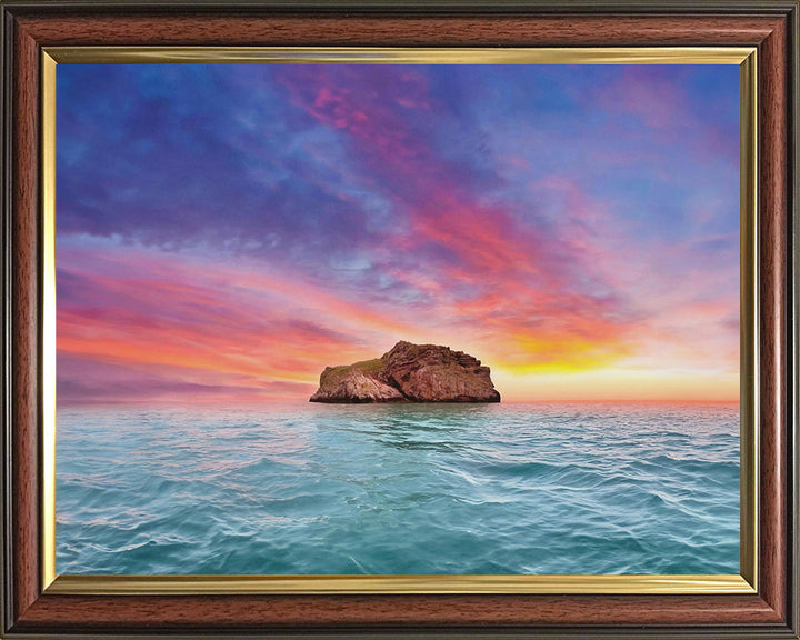 The Orestone Rock Devon at sunset Photo Print - Canvas - Framed Photo Print - Hampshire Prints