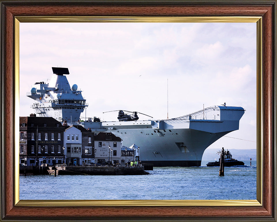 HMS Queen Elizabeth R08 Royal Navy Queen Elizabeth Class Aircraft Carrier Photo Print or Framed Print - Hampshire Prints