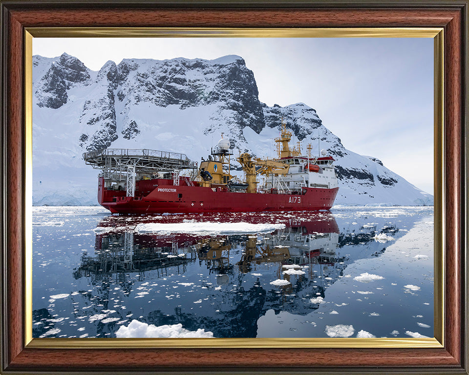 HMS Protector A173 Royal Navy Ice patrol ship Photo Print or Framed Print - Hampshire Prints