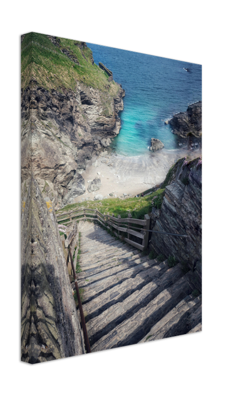 Tintagel Castle Steps in Cornwall Photo Print - Canvas - Framed Photo Print - Hampshire Prints