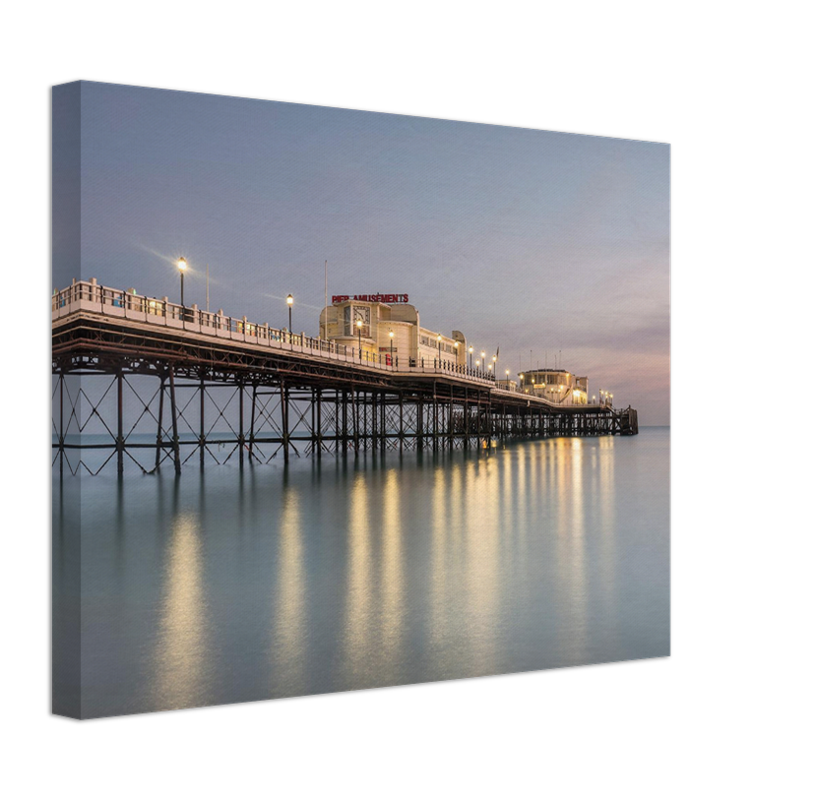 Worthing Pier West Sussex after sunset Photo Print - Canvas - Framed Photo Print - Hampshire Prints