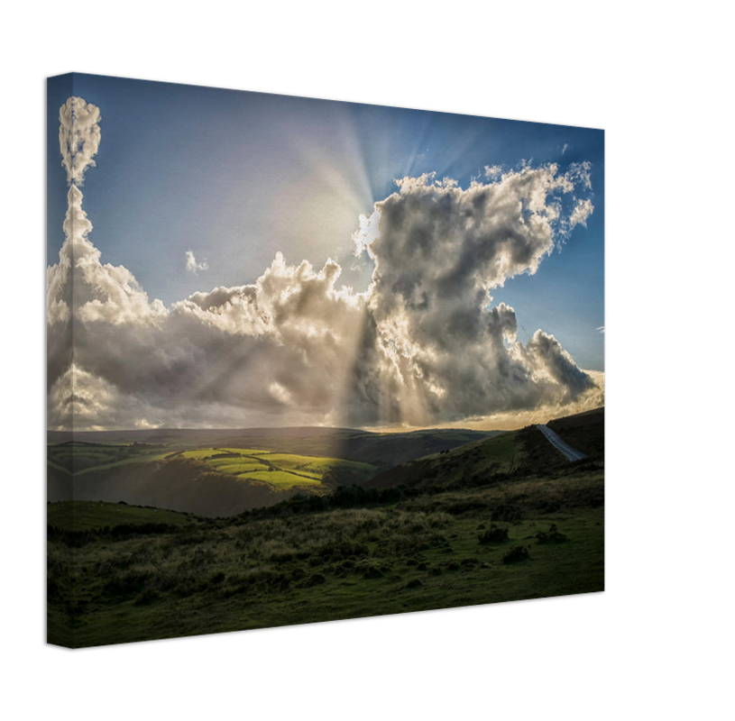 Light rays over Exmoor National Park somerset Photo Print - Canvas - Framed Photo Print - Hampshire Prints