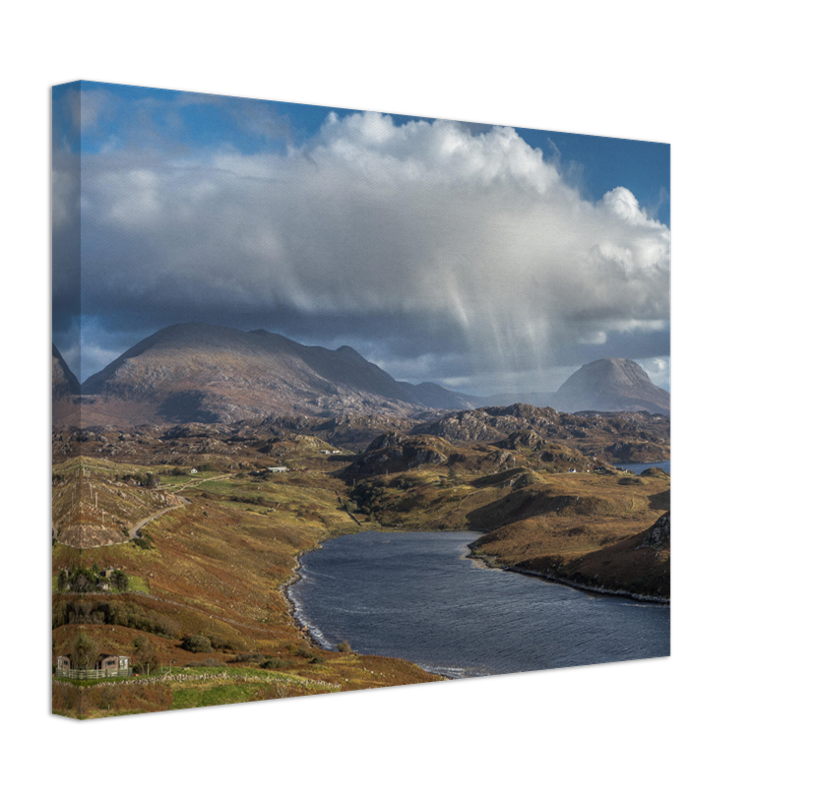 Rain clouds over Kinlochbervie Sutherland Scotland Photo Print - Canvas - Framed Photo Print - Hampshire Prints