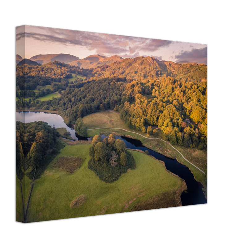 Elterwater the Lake District Cumbria from above Photo Print - Canvas - Framed Photo Print - Hampshire Prints