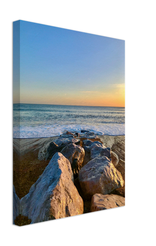 Worthing beach West Sussex at sunset Photo Print - Canvas - Framed Photo Print - Hampshire Prints