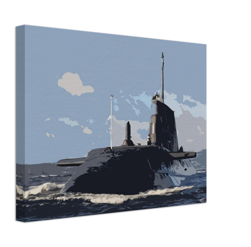 HMS Ambush Submarine artwork Print - Canvas - Framed Print - Hampshire Prints