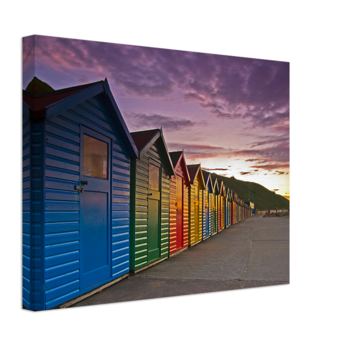 Whitby beach huts Yorkshire at sunset Photo Print - Canvas - Framed Photo Print - Hampshire Prints