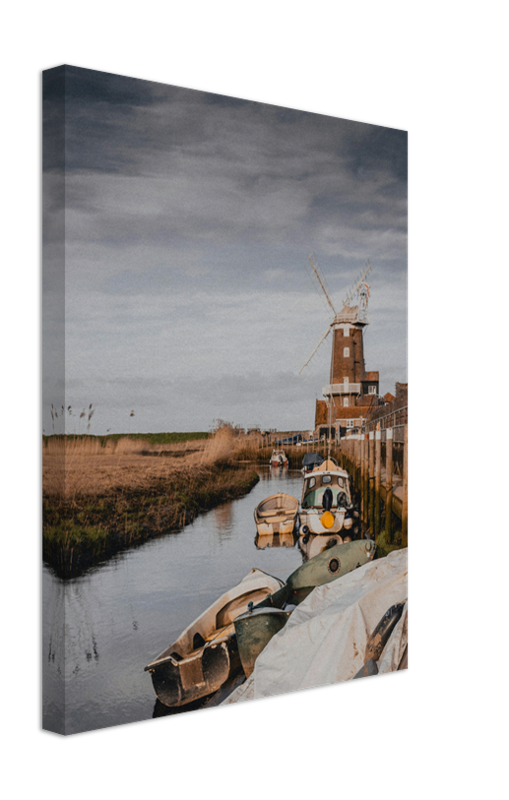 Boats as Cley next the Sea windmill Norfolk Photo Print - Canvas - Framed Photo Print - Hampshire Prints