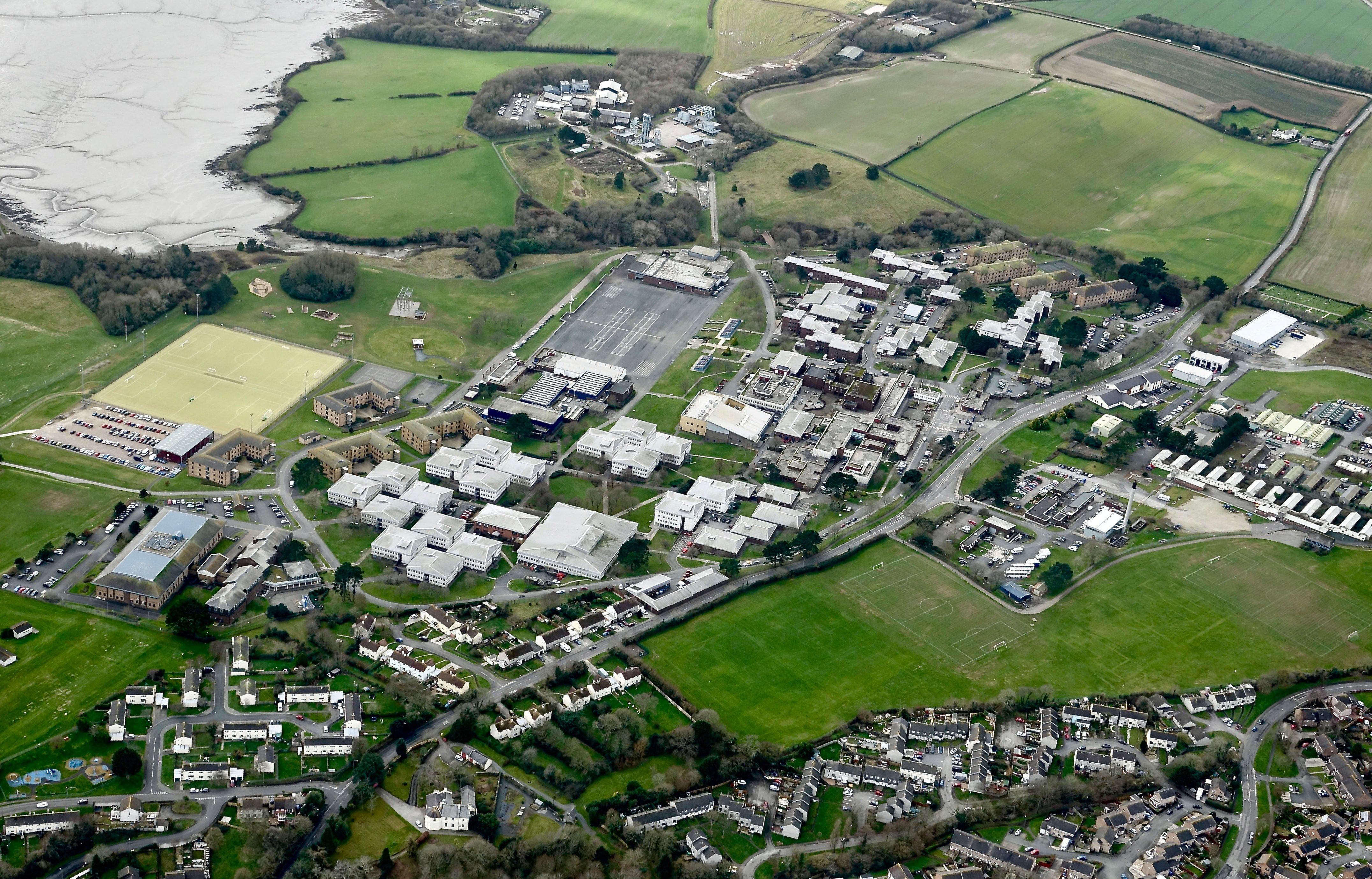 hms-raleigh-royal-navy-basic-training-establishment-aerial-photo-print