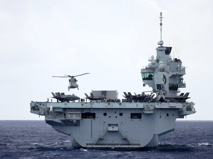 HMS Queen Elizabeth R08 Royal Navy Queen Elizabeth Class Aircraft Carrier Photo Print or Framed Print - Hampshire Prints