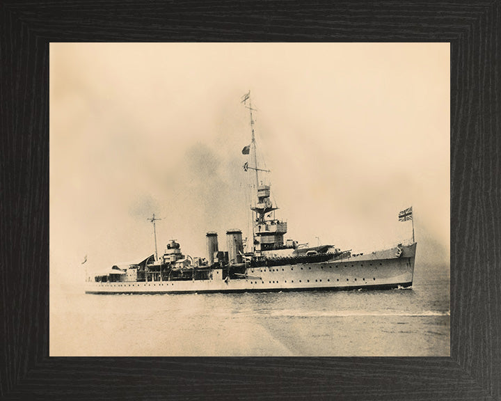 HMS Calcutta D82 Royal Navy C class light cruiser Photo Print or Framed Photo Print - Hampshire Prints