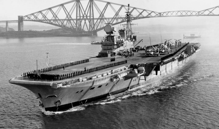 HMS Hermes R12 Royal Navy Centaur class Aircraft carrier Photo Print or Framed Print - Hampshire Prints