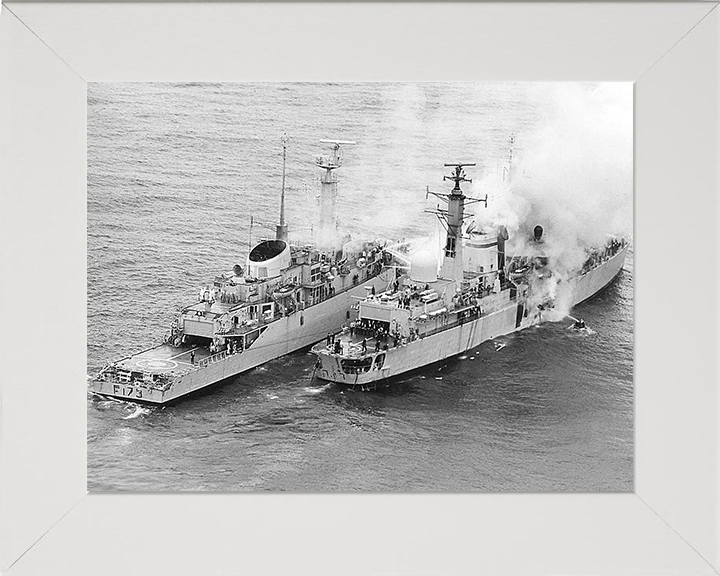 HMS Arrow F173 alongside HMS Sheffield D80 During the Falklands War Photo Print or Framed Print - Hampshire Prints