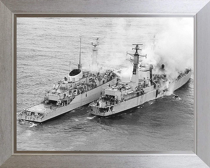 HMS Arrow F173 alongside HMS Sheffield D80 During the Falklands War Photo Print or Framed Print - Hampshire Prints